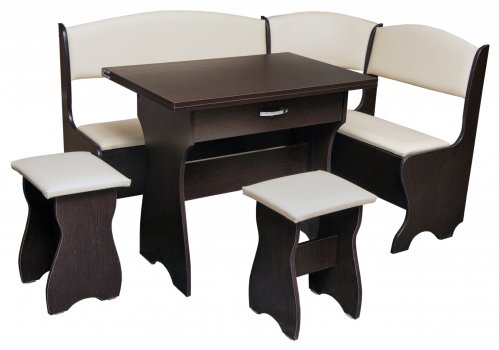 Кухонный уголок Елена-7 венге / кожзам бежевый