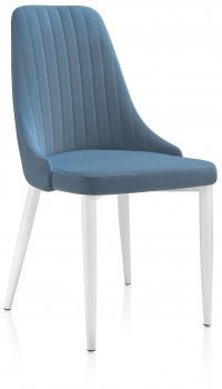 Стул на металлокаркасе Kora голубой / белый
