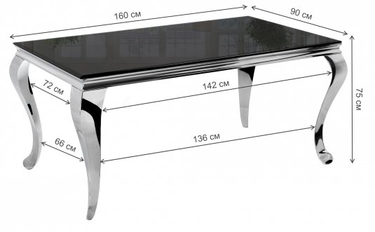 Стол Sondal 160 см черный