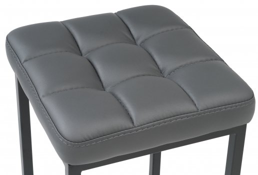 Табурет Байя кожзам темно-серый / черный матовый