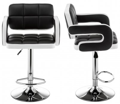 Барный стул Bent черный / белый