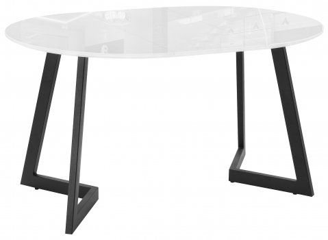 Стеклянный стол Алингсос 100(140)х100х76 белый / белая шагрень