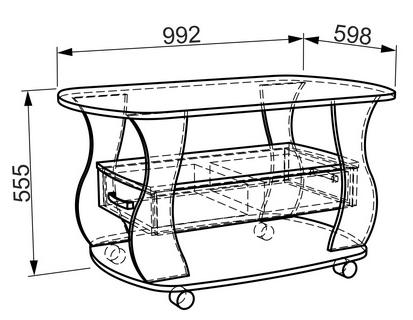 Журнальный стол Барон 3 венге