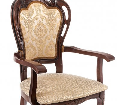 Кресло Bronte вишня / бежевый с патиной