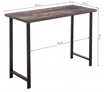 Стол барный Лофт сосна пасадена / черный матовый