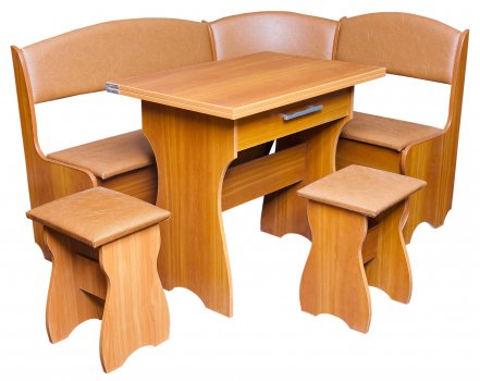 Кухонный уголок Елена-7 ольха / кожзам персик